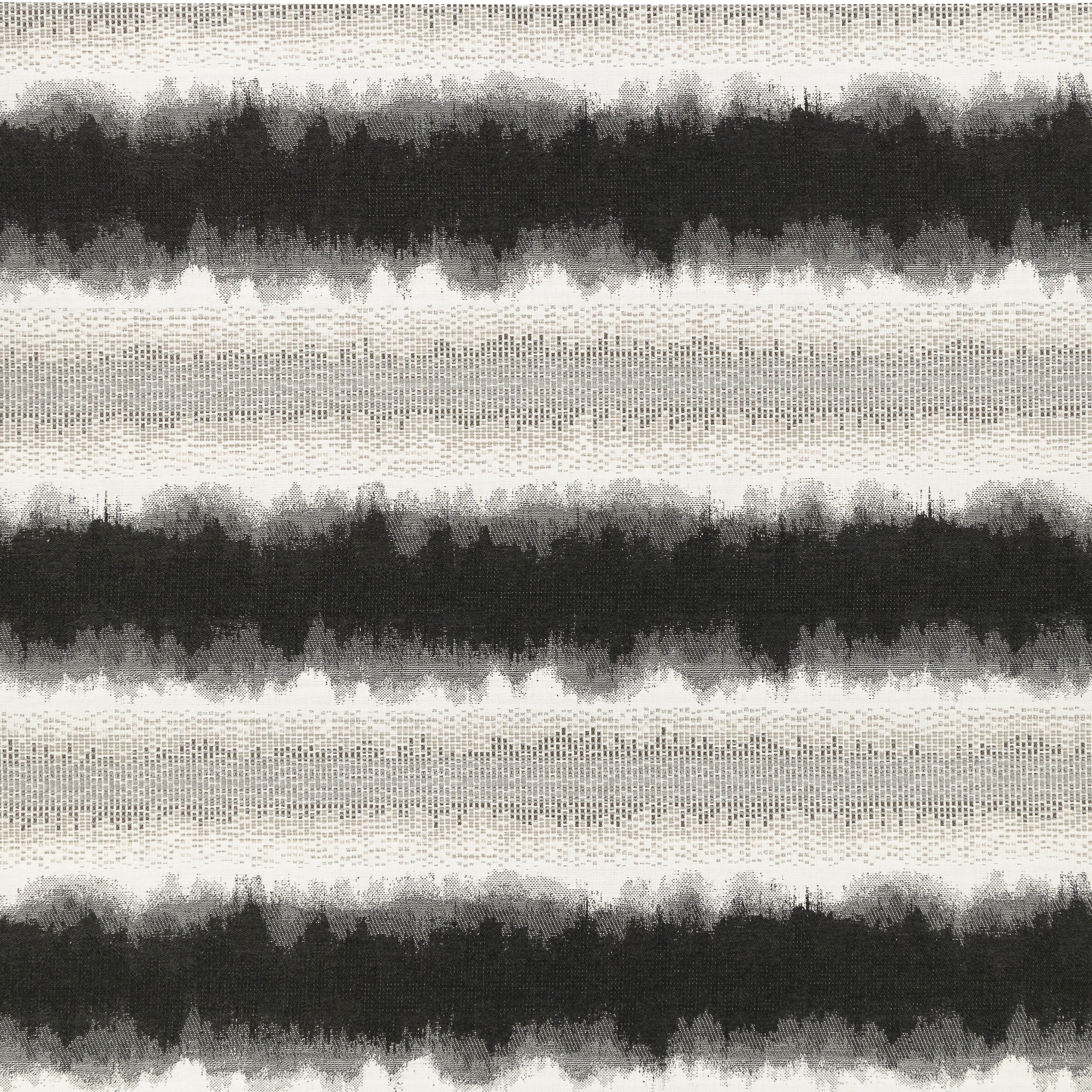 Charcoal performance fabric with blended chenille block center band and artistic edge fade design-full fabric repeat image