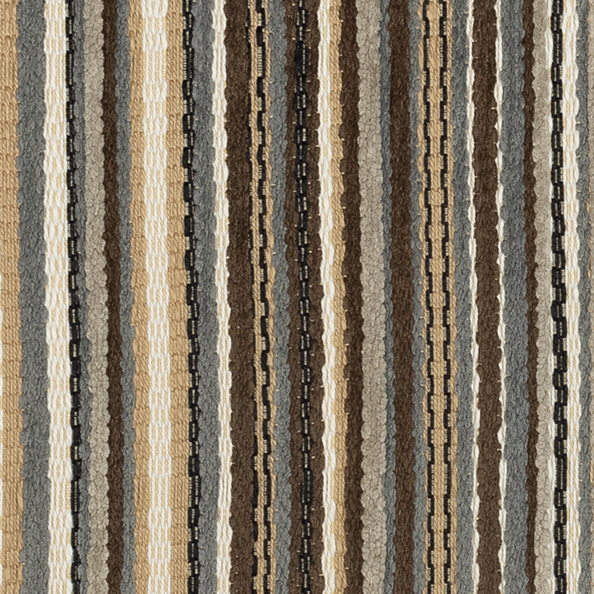 Swatch image of Brown striped textured velvet pillow square size for natural patio decor