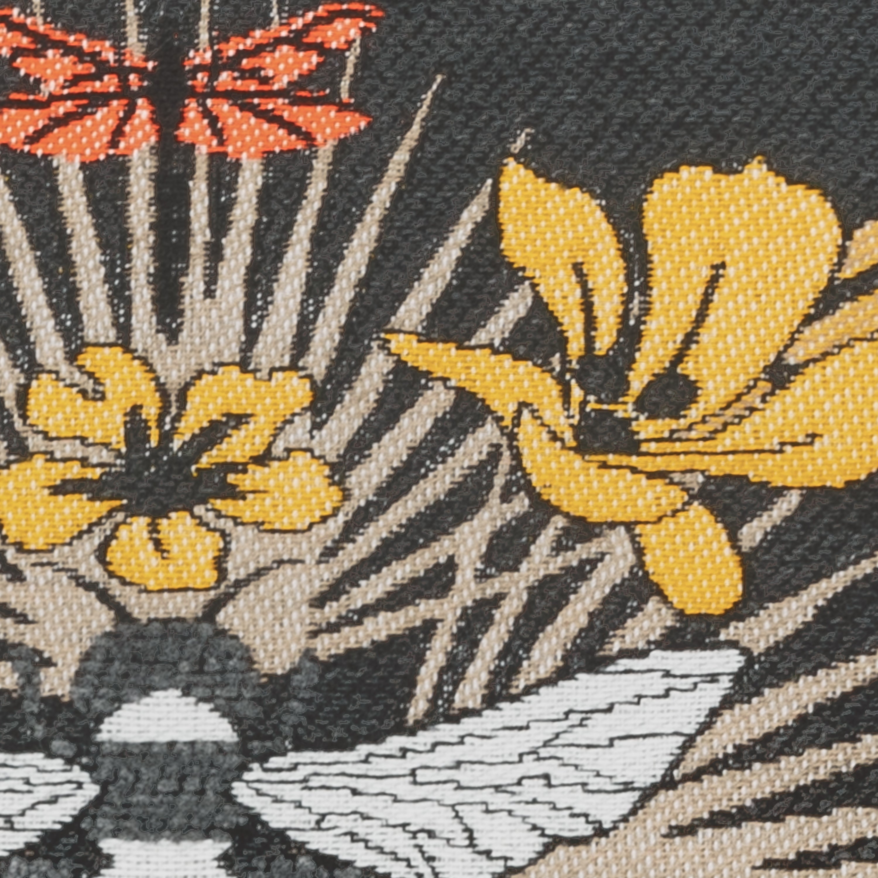 Swatch image of Honey Bee graphic outdoor-safe woven fabric with textured yarns and cut chenille by Elaine Smith, ideal for high-end commercial and residential applications.