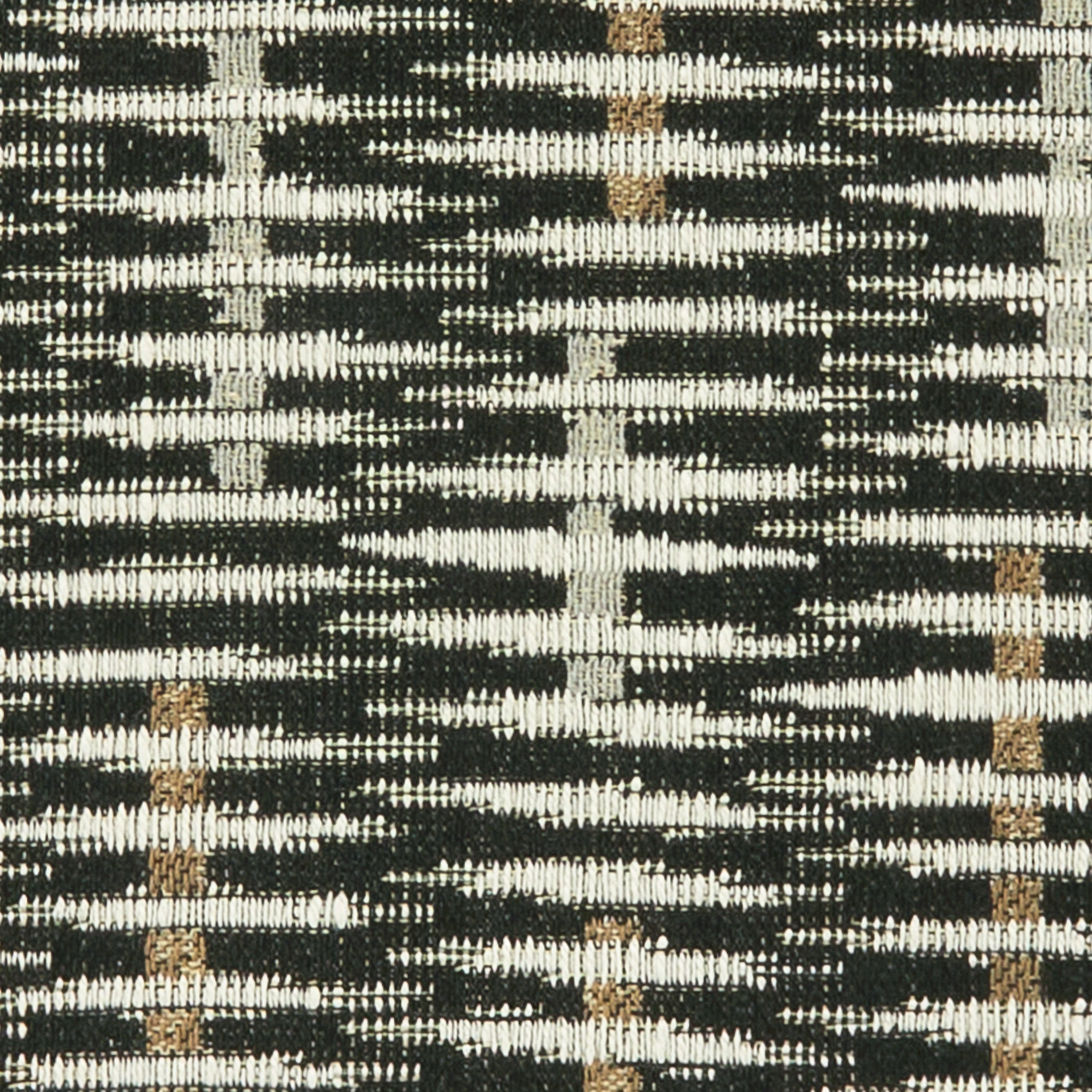 Swatch image of Black and beige interwoven stripe design for outdoor safe use – Intertwine Ebony by Elaine Smith