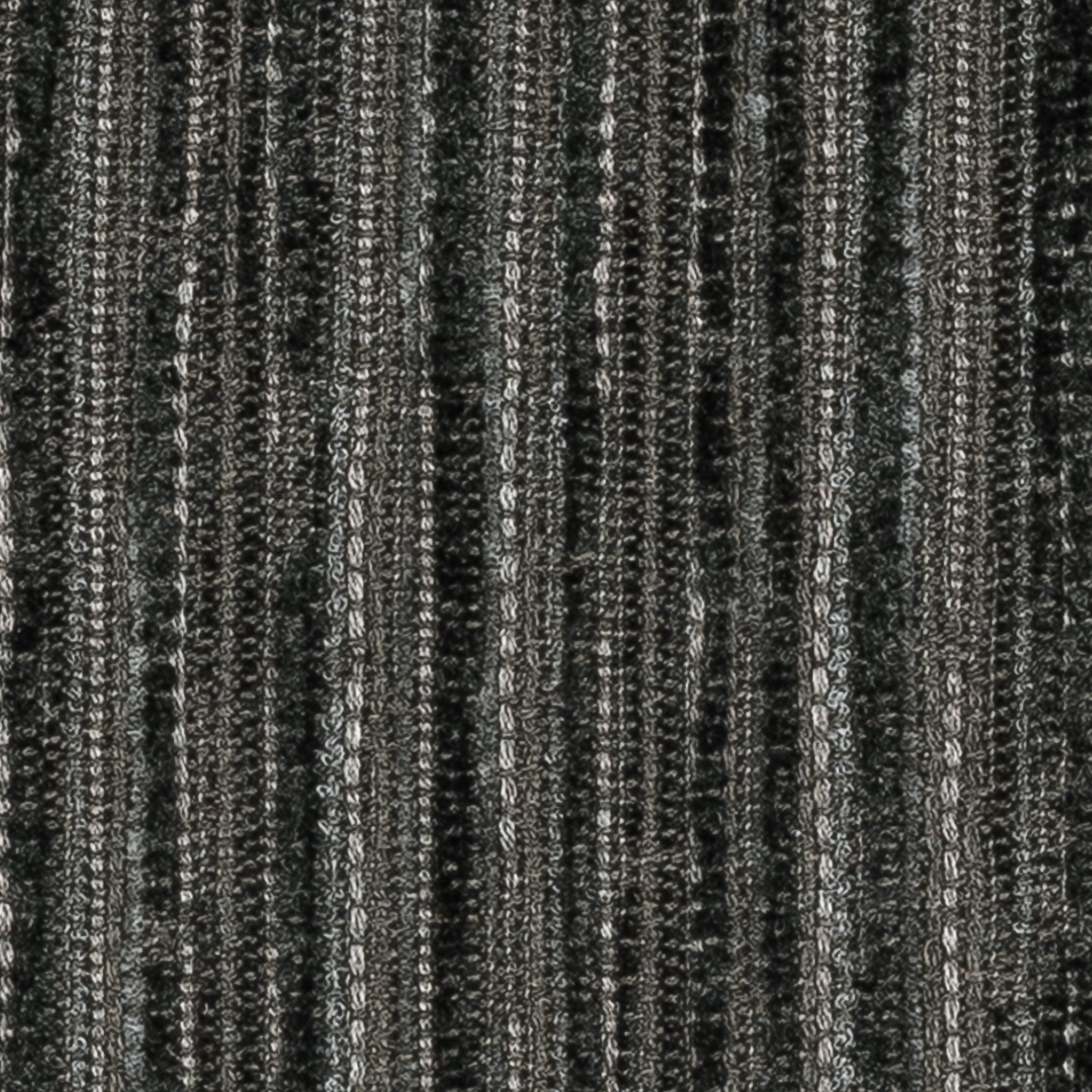 Swatch image of Elegant stripe outdoor safe chenille woven fabric in charcoal tones