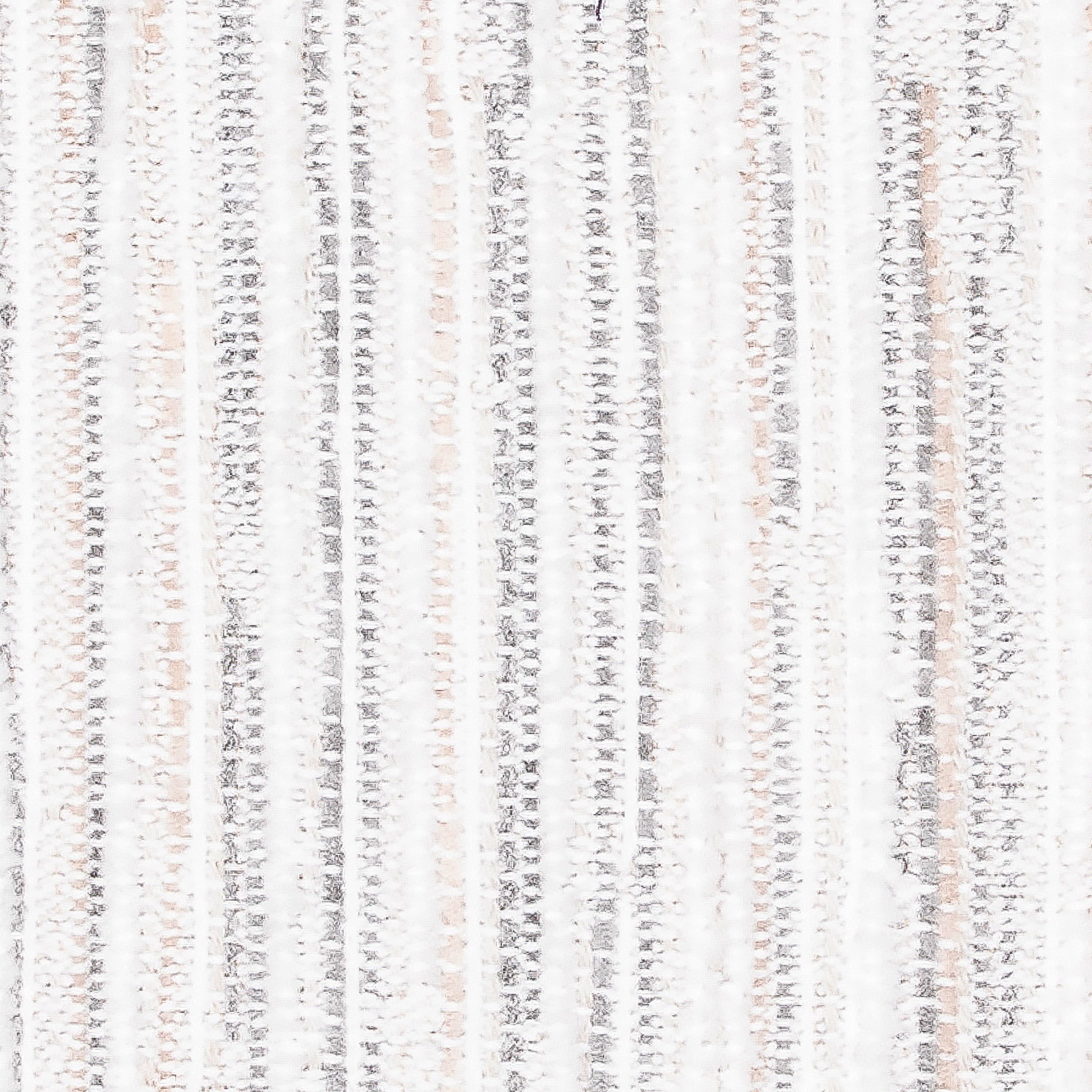 Swatch image of Outdoor-safe fabric with narrow vertical stripes in soft pebble hues of soft chenille