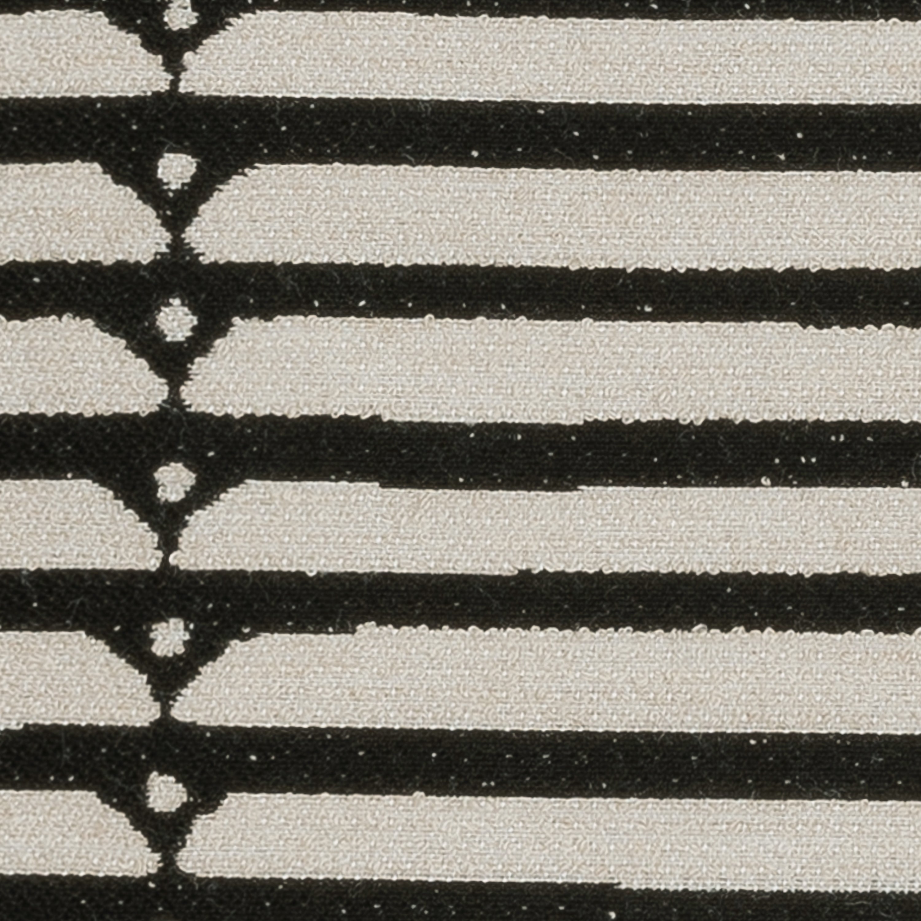 Swatch image of Sophisticated stripe in rich charcoal on creamy boucle ground outdoor safe woven fabric