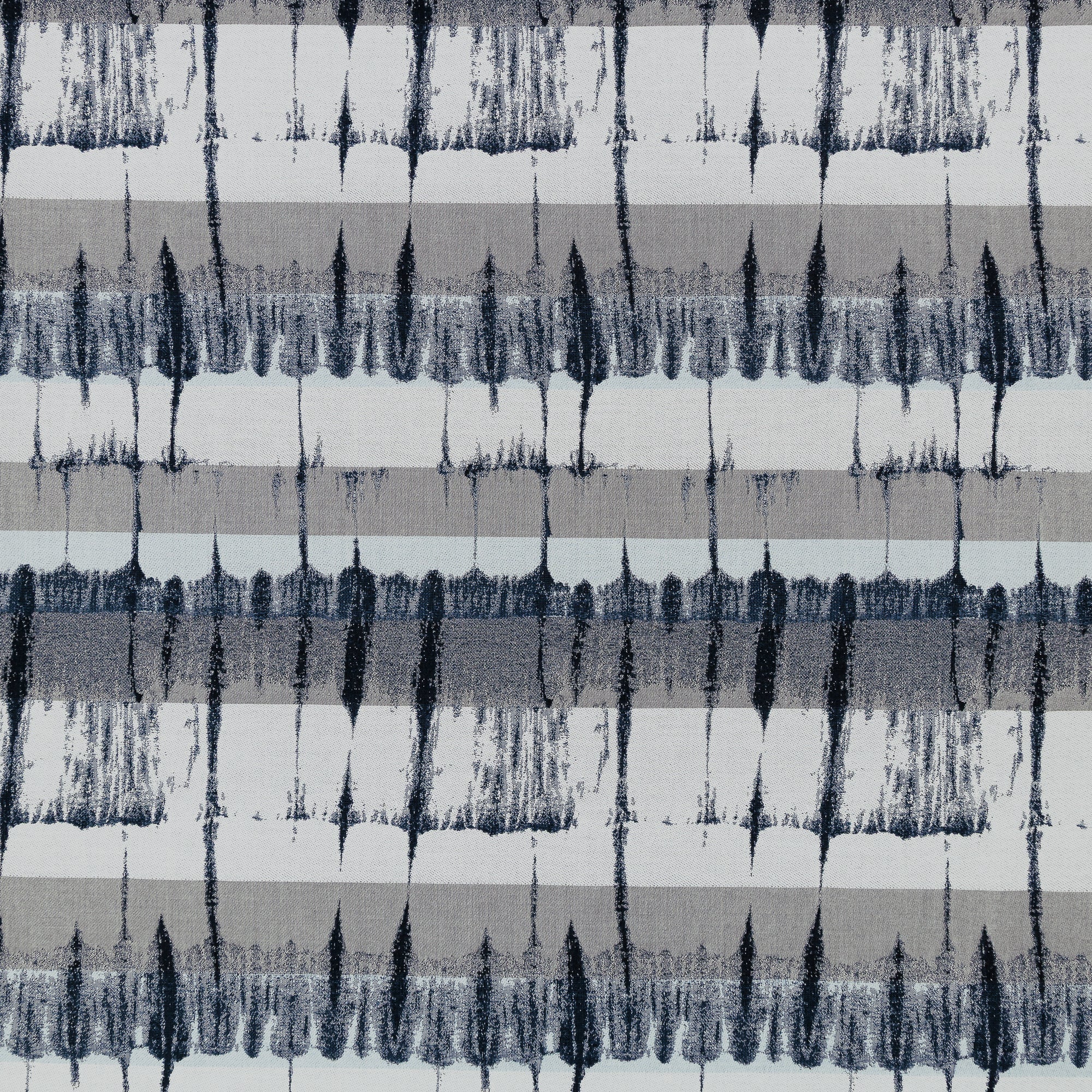 Artistic outdoor-safe fabric featuring a hand-dyed Shibori indigo pattern-full fabric repeat image