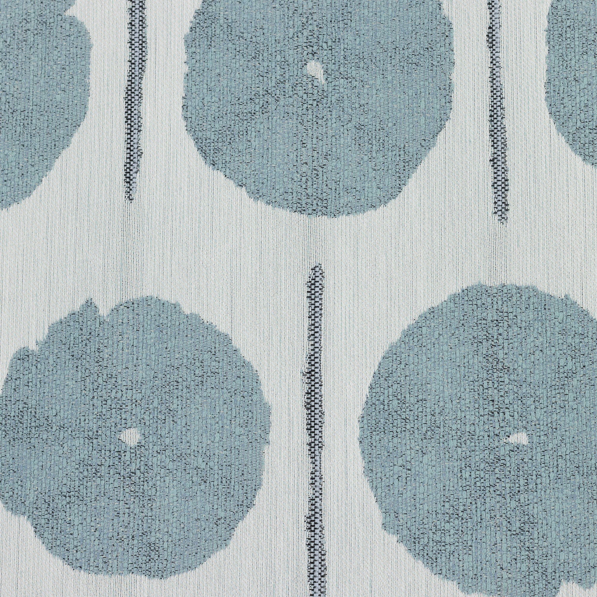Detail image of Outdoor safe fabric with circular watercolor motif in mist blue tones