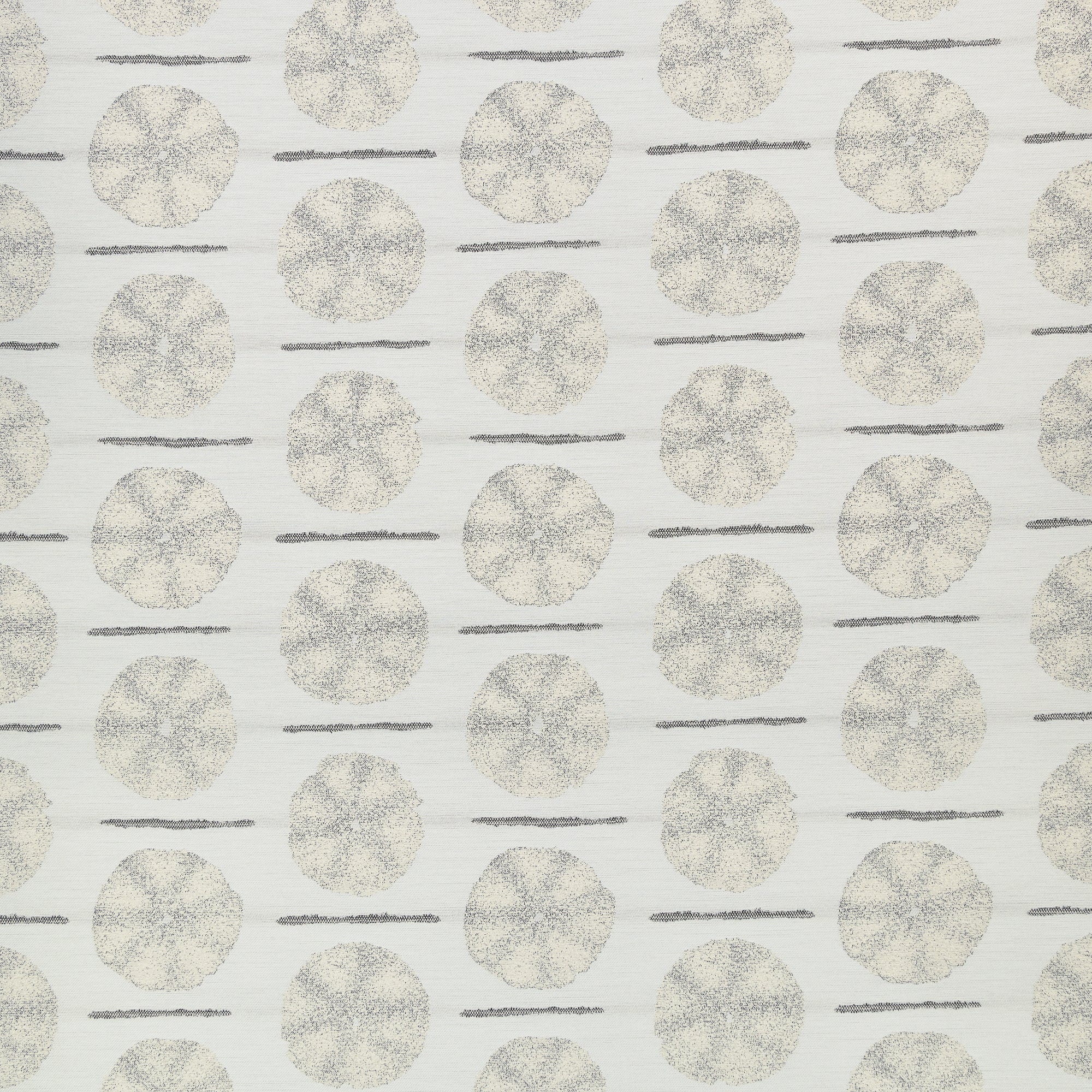 Neutral-toned artistic circle pattern in durable outdoor safe fabric – Solstice Sand by Elaine Smith-full fabric repeat image