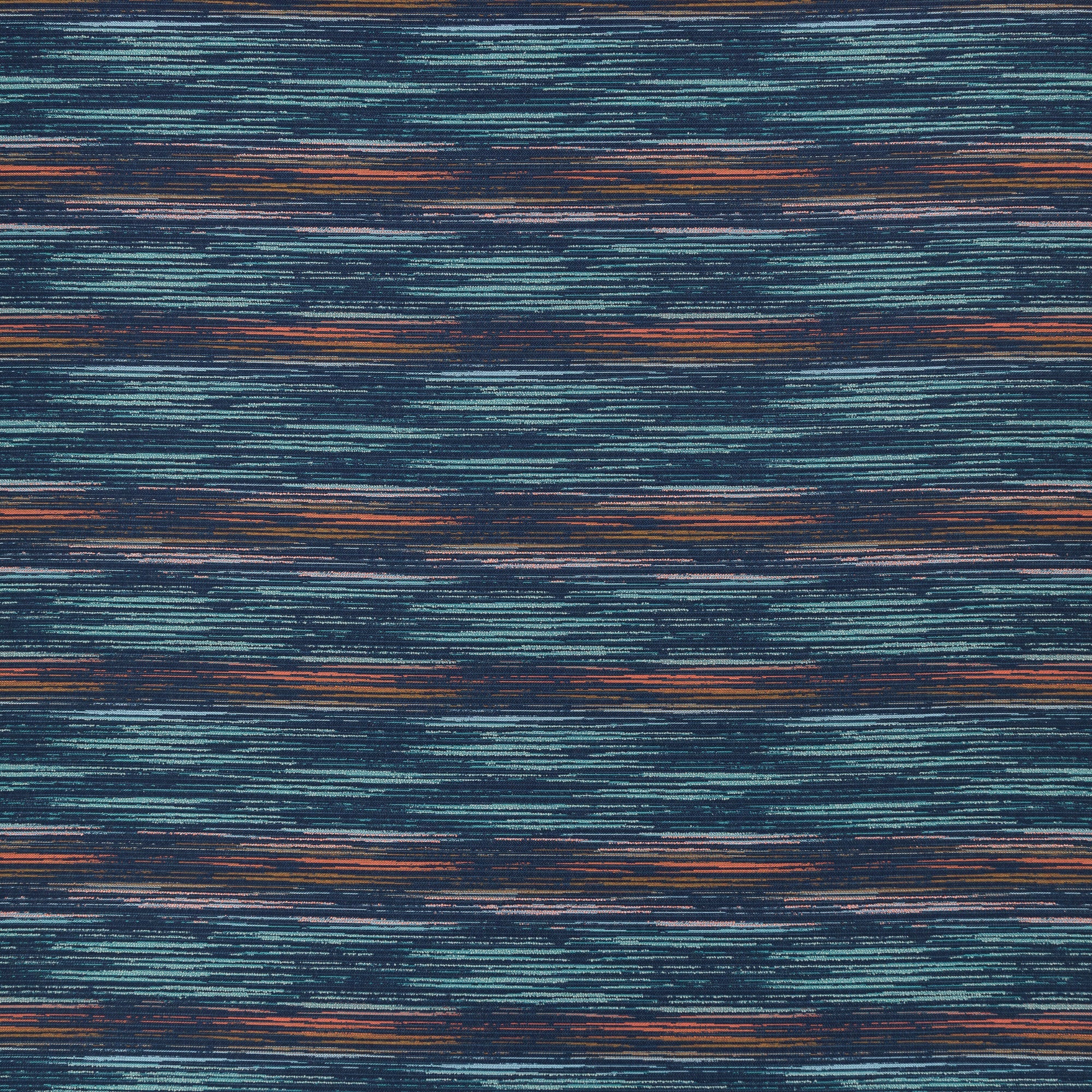Contemporary indigo pattern outdoor safe woven fabric with vertical lines - Elaine Smith B2B-full fabric repeat image
