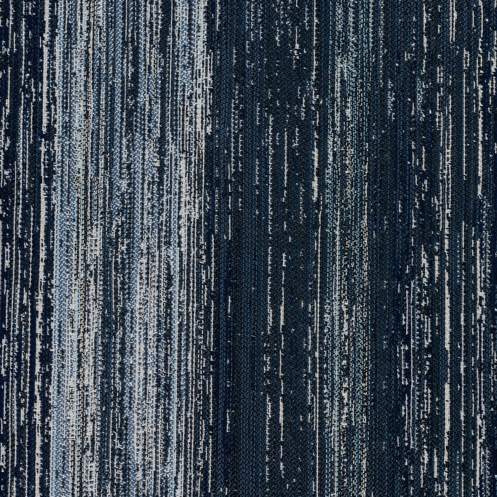 Detail image of Indigo outdoor safe woven textile with streaked texture effect