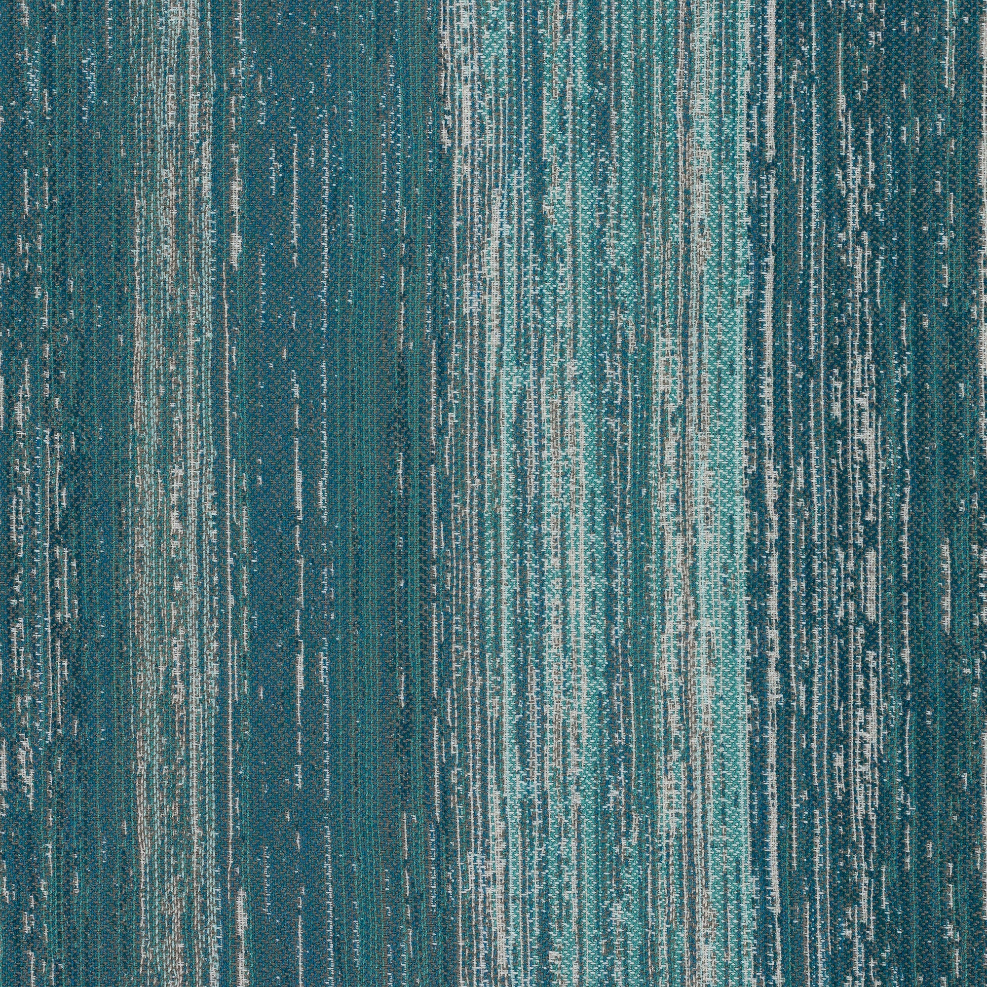 Detail image of Lagoon-toned outdoor-safe fabric with textured vertical streaks