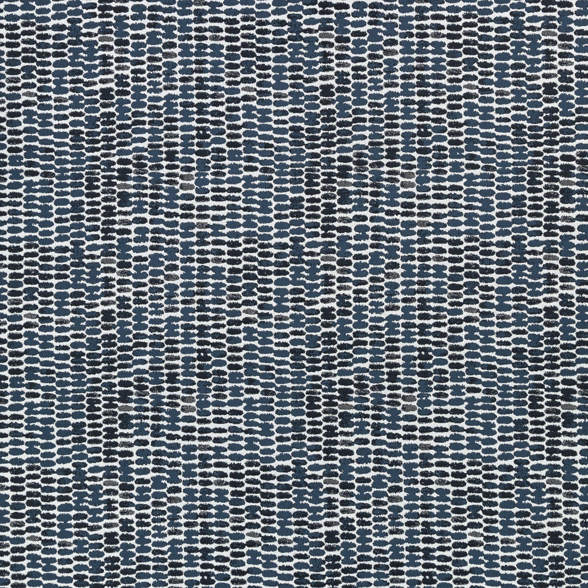 Luxury outdoor safe woven fabric with bold indigo abstract thumbprint pattern-full fabric repeat image