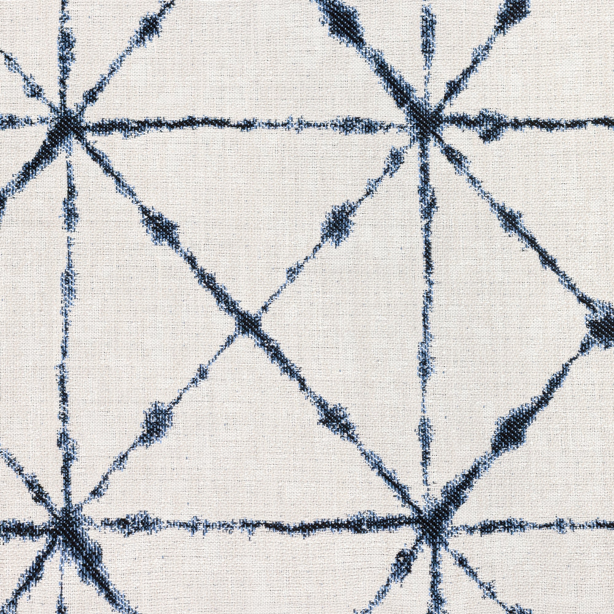 Detail image of Trilogy Indigo – outdoor-safe woven fabric by Elaine Smith, ideal for high-end commercial and residential applications.