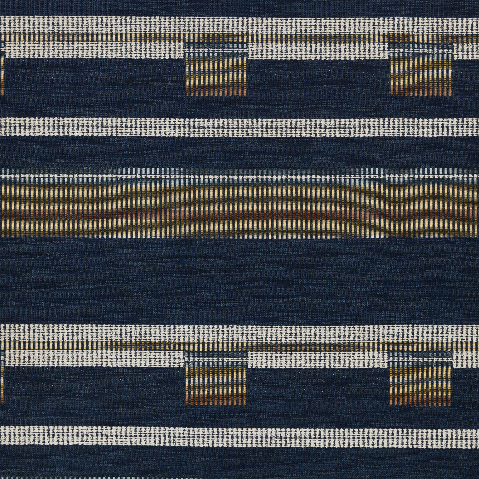Patchwork stripe pattern in indigo tones for outdoor safe use-full fabric repeat image