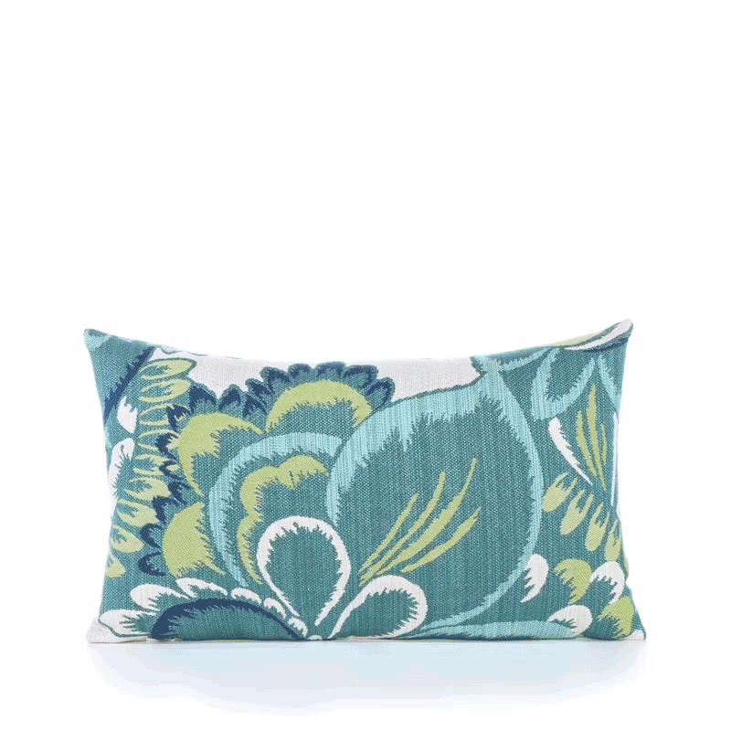 360 video of Multicolor outdoor pillow with floral pattern square size for vibrant patio decor