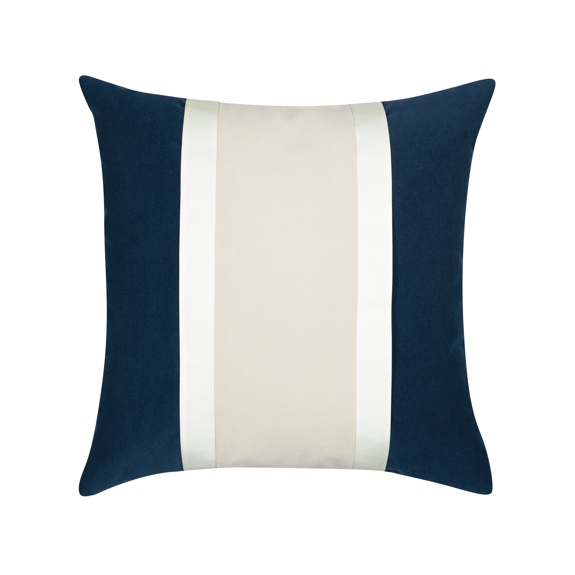 Pillow made from Deep midnight blue velvet performance fabric for outdoor safe use - Lush Velvet Midnight by Elaine Smith