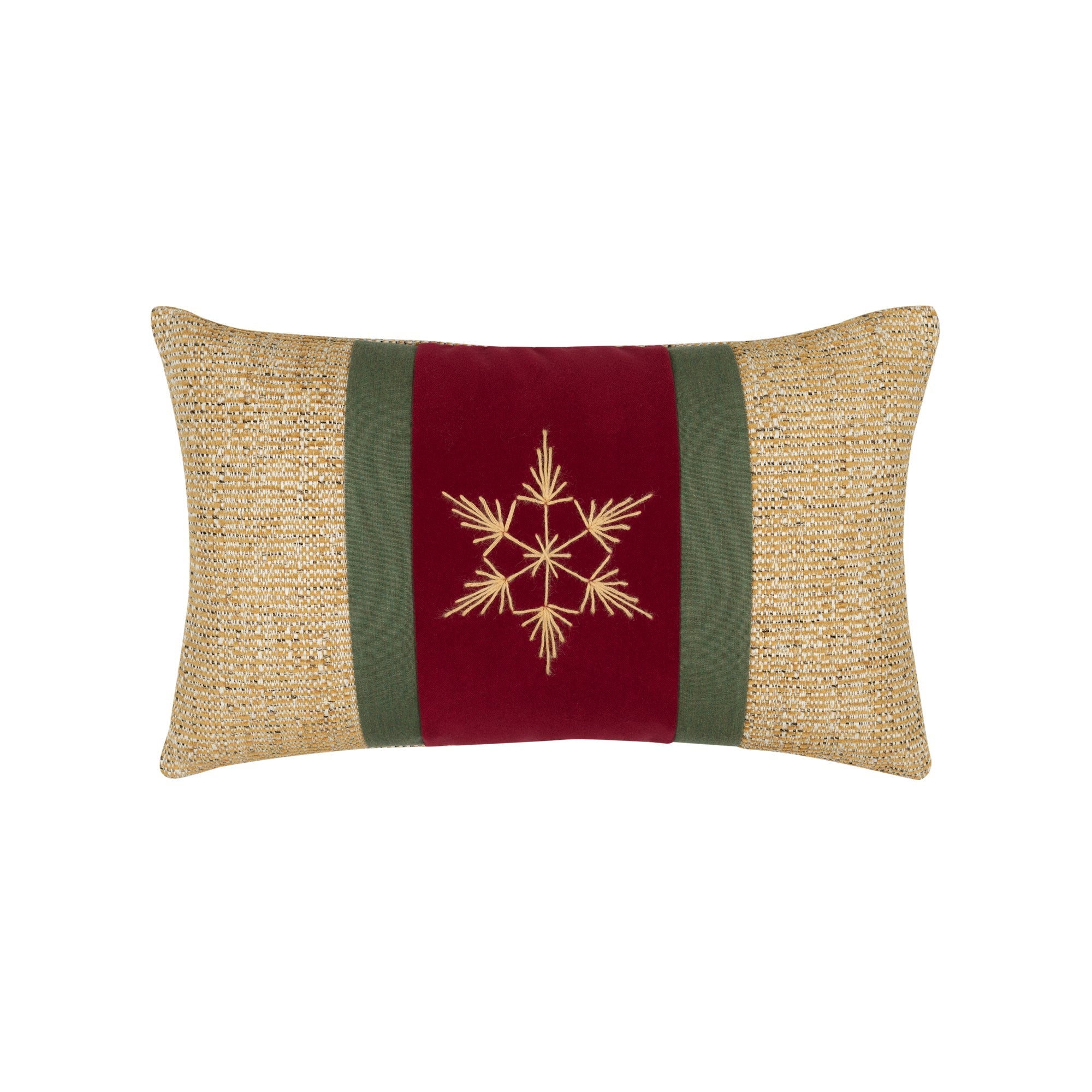 Gold motif pillow lumbar size for festive indoor and outdoor decor