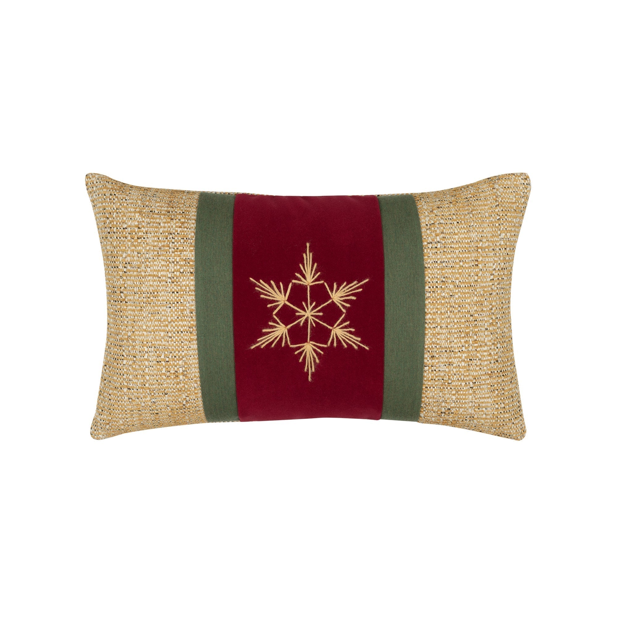 Gold motif pillow lumbar size for festive indoor and outdoor decor