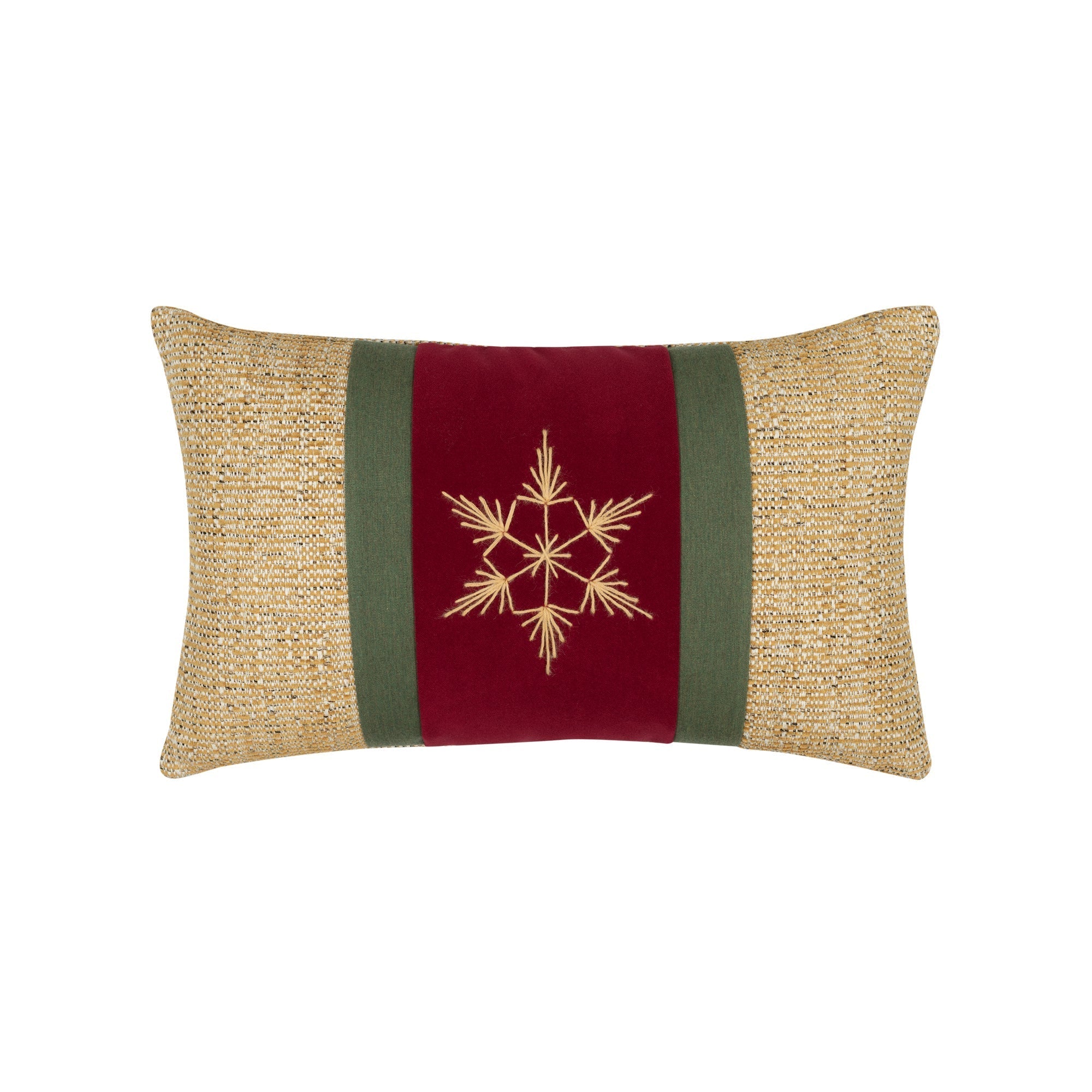 Gold motif pillow lumbar size for festive indoor and outdoor decor