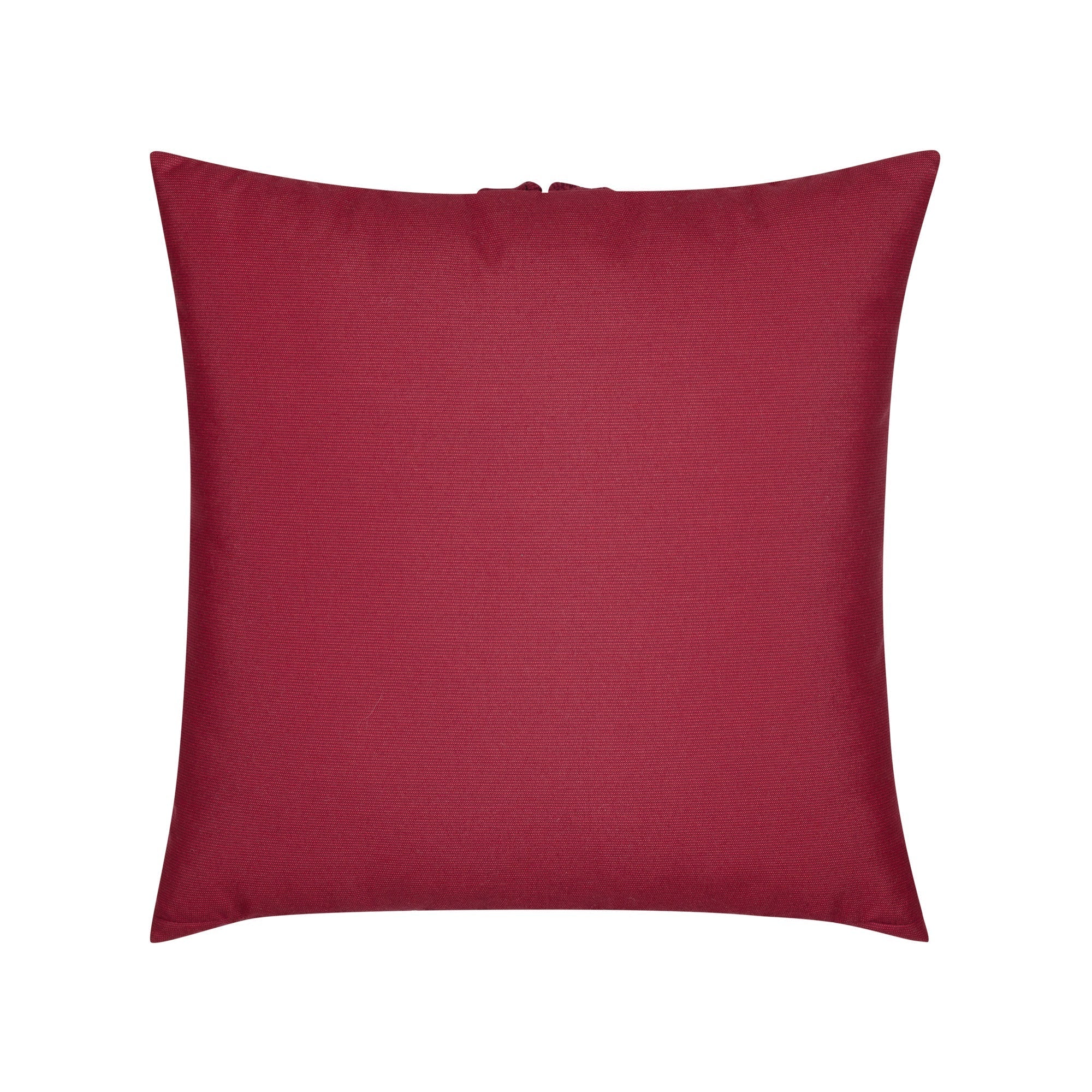 Back image of Crimson outdoor pillow with pleated design, square size for luxurious outdoor decor