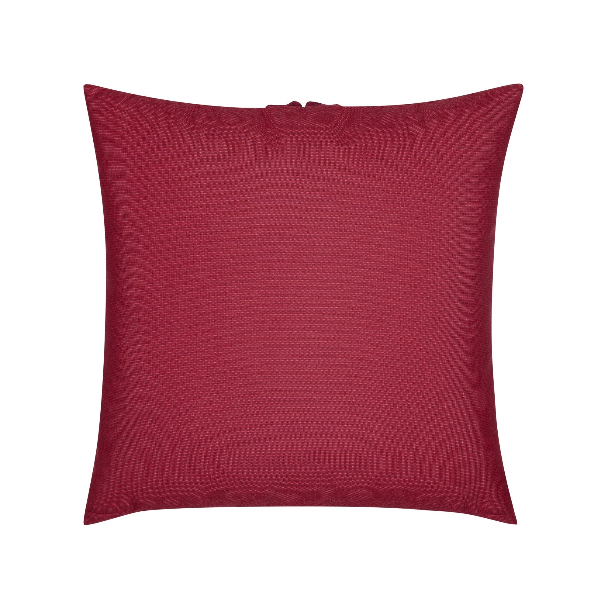Back image of Crimson outdoor pillow with pleated design, square size for luxurious outdoor decor