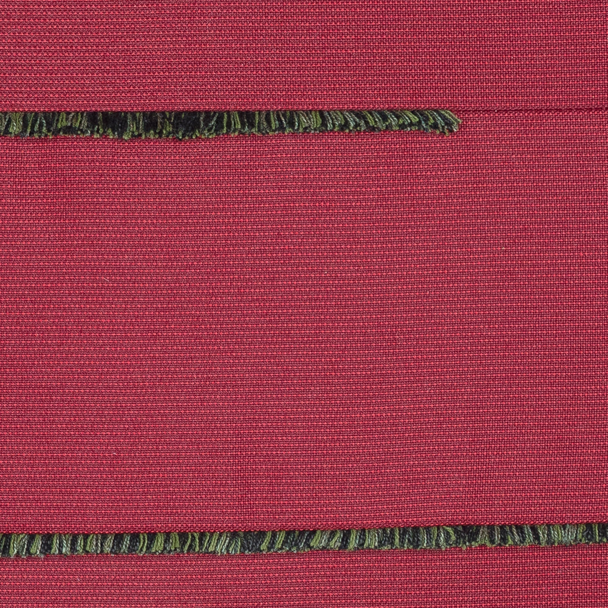 Detail image of Red outdoor pillow with botanical motif square size for nature inspired patio decor by Elaine Smith