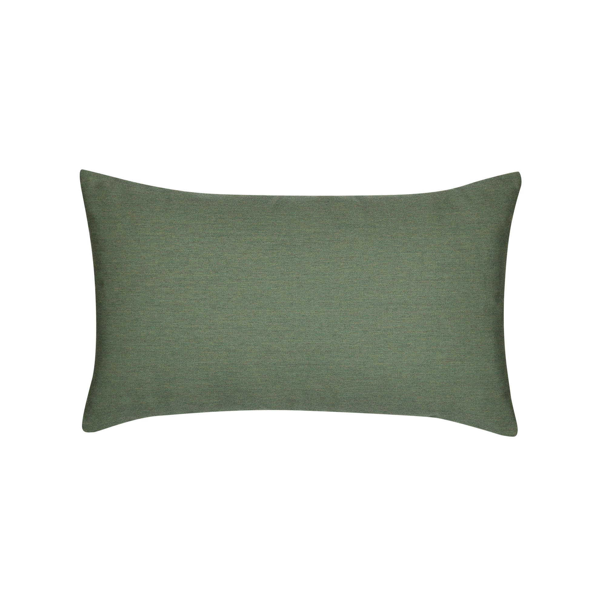 Back image of Green outdoor pillow with holiday tree motif lumbar size for festive patio decor